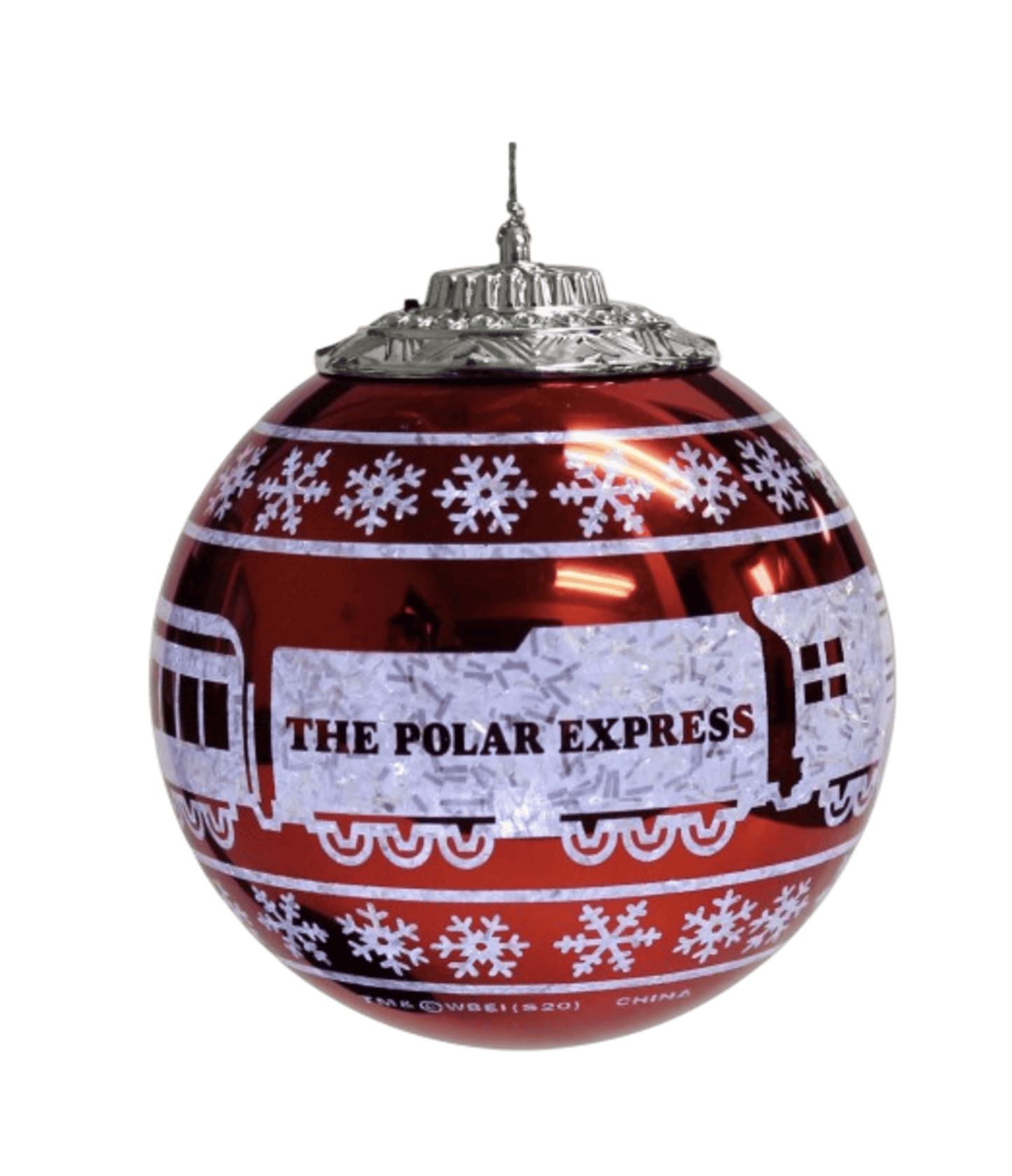 Maroon Lighted Ball Ornament