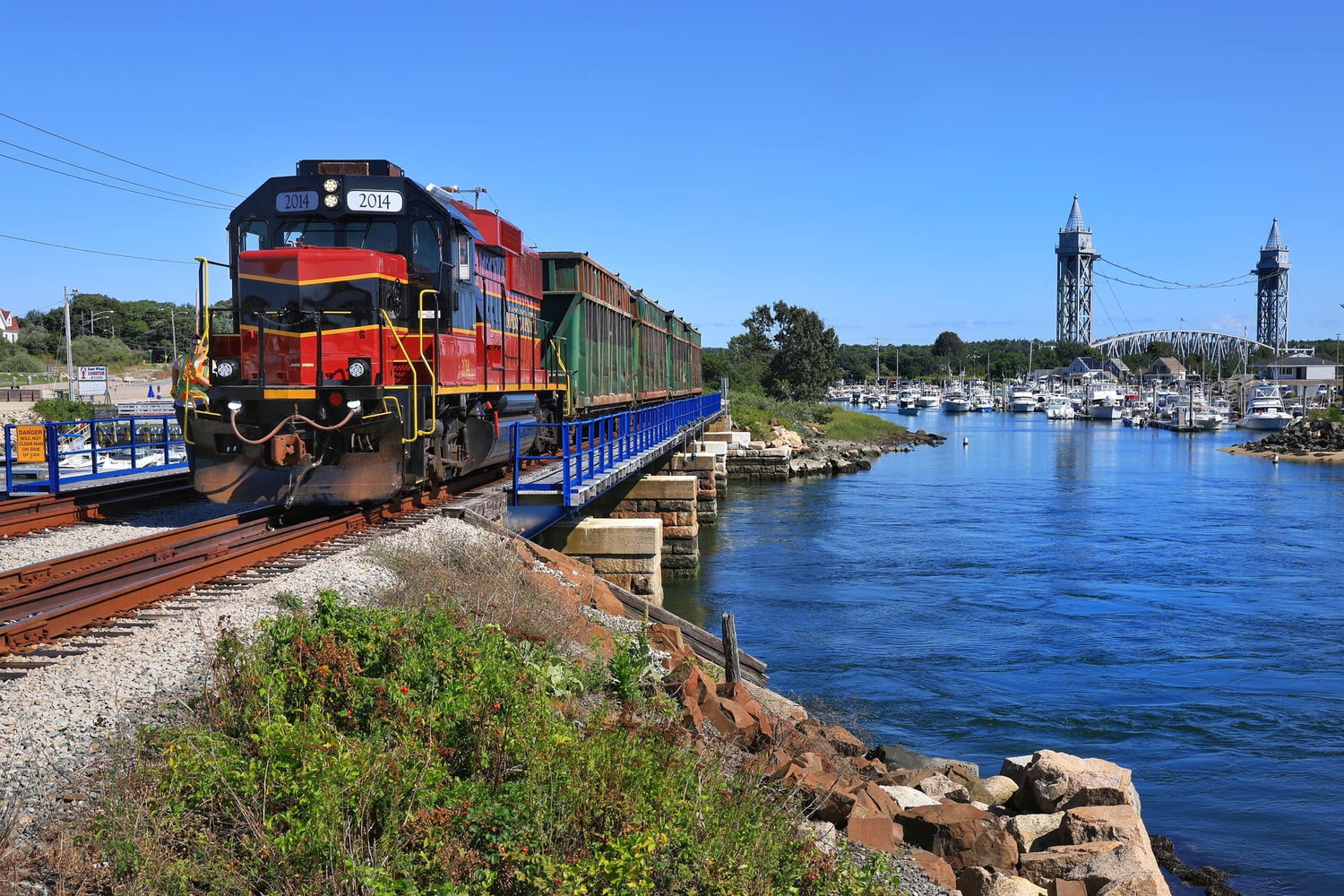 Mass. Coastal Energy Train crossing Taylor's Point 