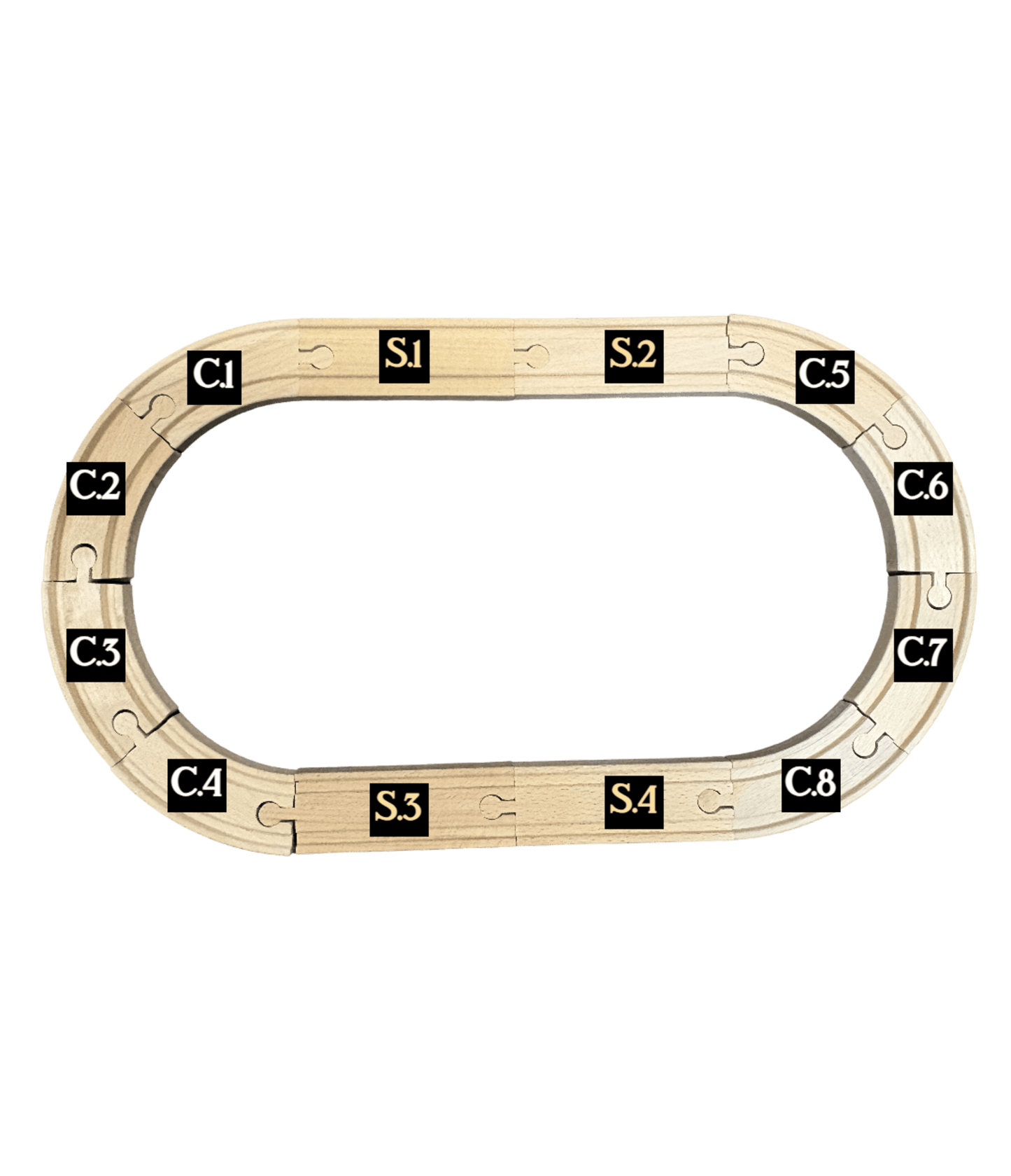 Wooden Track Set / 2pc. Locomotive & Coal Tender / Dairy Car / Logging Car